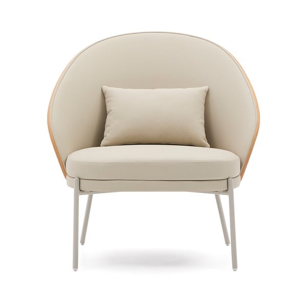 Bež fotelj iz umetnega usnja Eamy – Kave Home