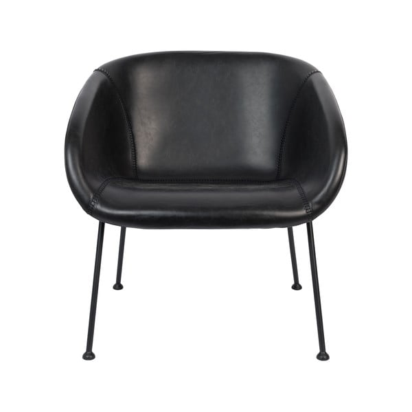 Črn fotelj iz umetnega usnja Zuiver Feston-image-2