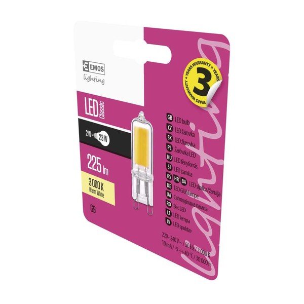 LED žarnica EMOS Classic JC A++ Toplo bela, 2W G9-image-1