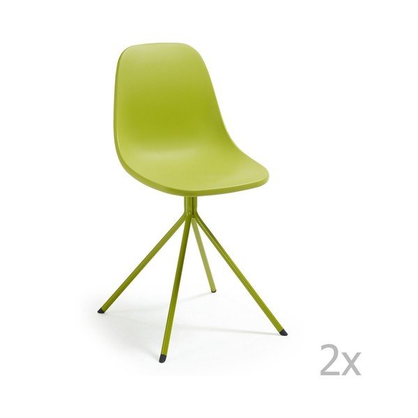 Komplet 2 zelenih jedilnih stolov La Forma Mint