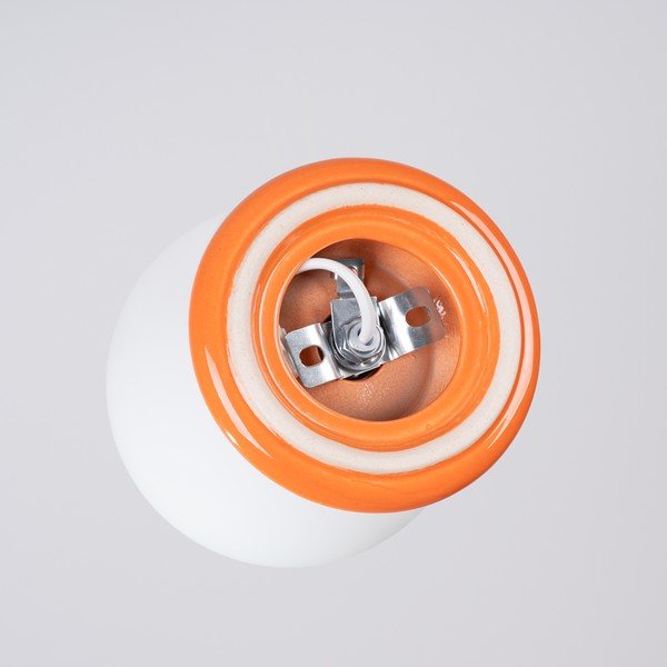 Oranžna keramična stropna svetilka s steklenim senčilom ø 12 cm Farsa – Sollux-image-4