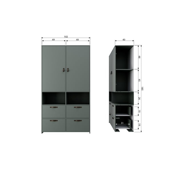 Siva borova garderobna omara vtwonen Soap-image-4