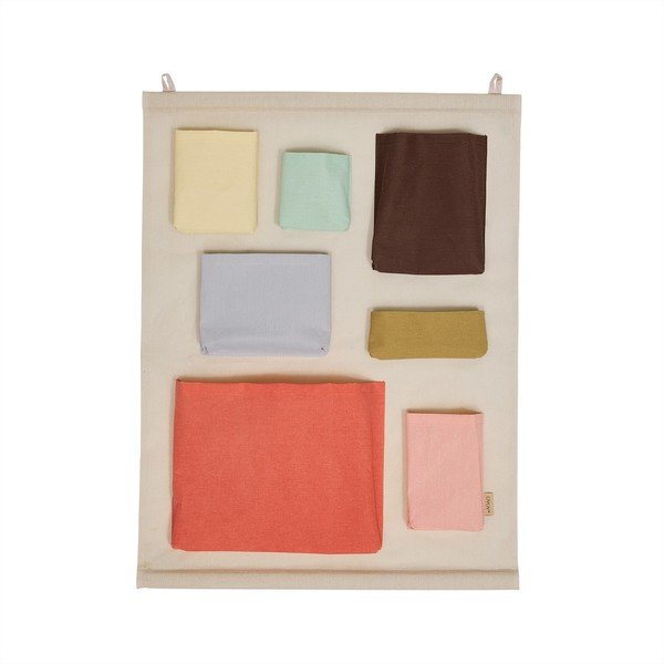 Bež tekstilni viseči organizator 60x2x80 cm Saga – OYOY Mini