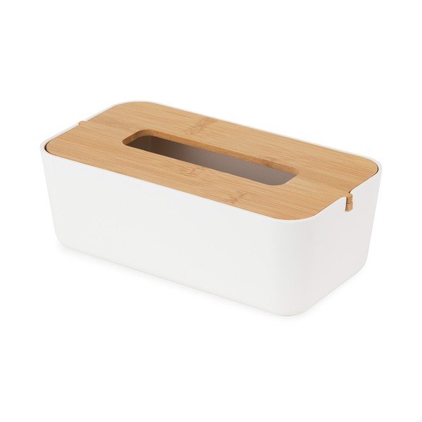 Bela škatla za robčke z bambusovim pokrovom Compactor Basic-image-2