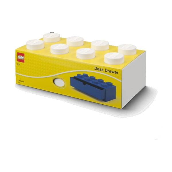Bela škatla za pisalno mizo s predalom za kocke LEGO®, 31,6 x 11,3 cm-image-2