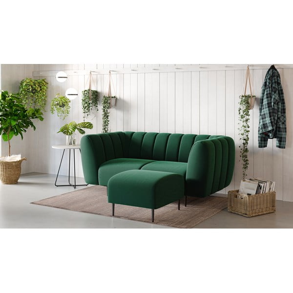 Temno zelen žametni puf Ghado Shel-image-1