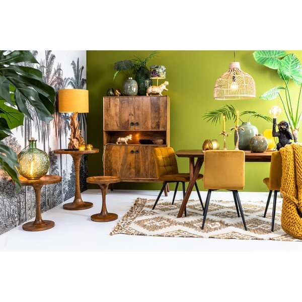 Rjava jedilna miza z mizno ploščo iz akacije 100x200 cm Quenza – Light & Living-image-4