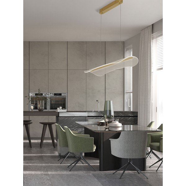 Aluminijasta LED zatemnitvena viseča svetilka v zlati barvi s senčilom iz akrilnega stekla Agos – Nova Luce-image-1