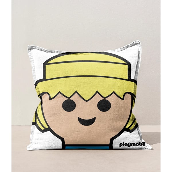 Otroška blazina iz mešanice lana – Playmobil