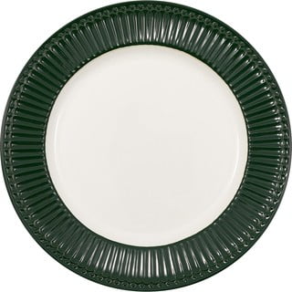 Belo-zelena keramična plošča ø 26,5 cm Alice - Green Gate