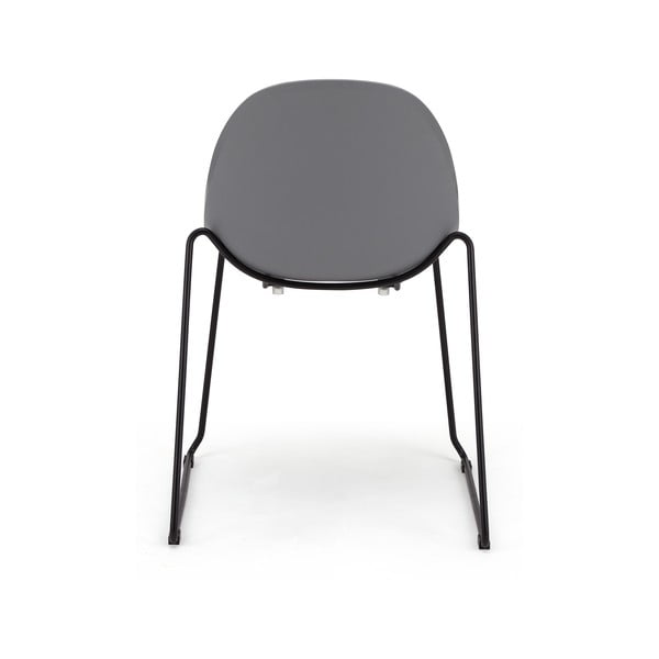 Komplet 2 sivih jedilnih stolov s črnim podnožjem Bonami Essentials Viva-image-4