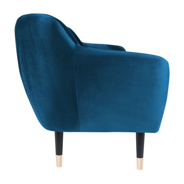 Modra zofa s črnimi nogami Mazzini Sofas Benito, 158 cm-image-3
