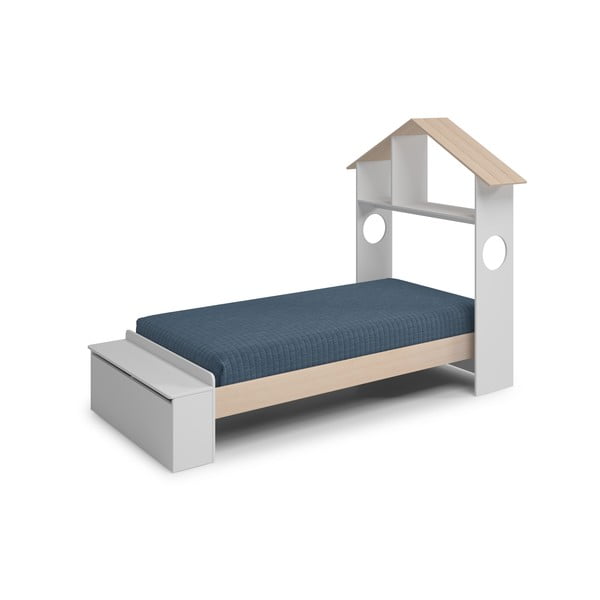 Bela/naravna otroška postelja v borovem dekorju v obliki hiške s prostorom za shranjevanje 90x190 cm Odessa – Marckeric-image-2