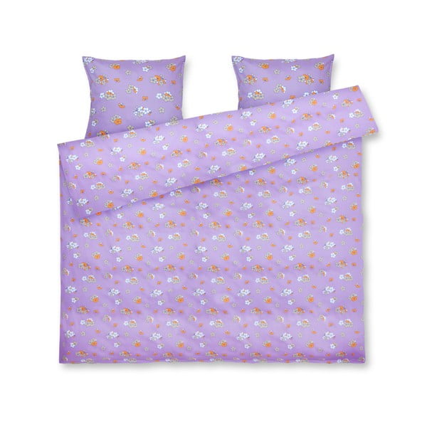 Svetlo vijolična podaljšana posteljnina za zakonsko posteljo iz bombažnega satena 200x220 cm Grand Pleasantly – JUNA