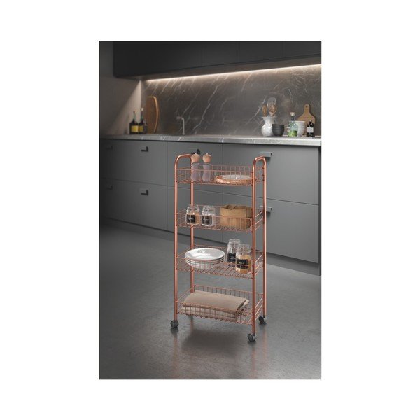 Kovinska mobilna polica v bakreni barvi 41x84 cm Ascona - Metaltex-image-2