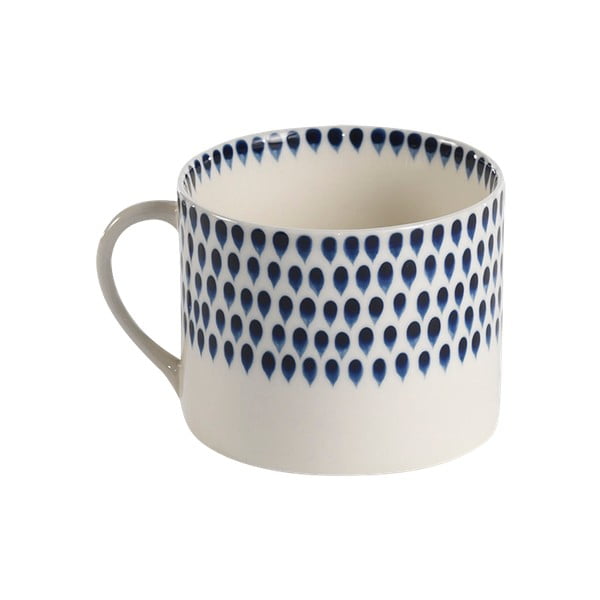 Komplet 2 modro-belih keramičnih skodelic Nkuku Indigo