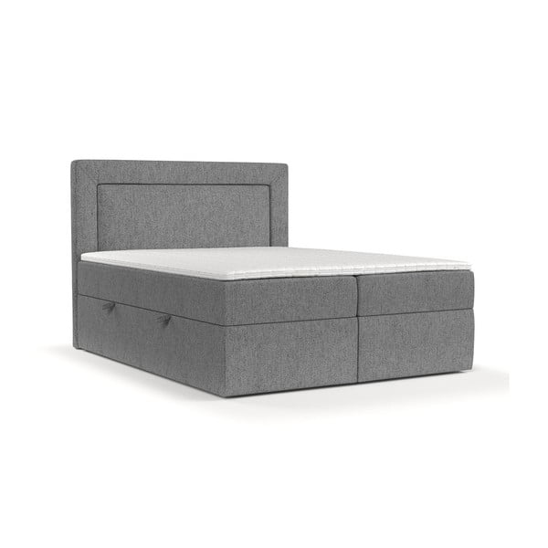 Siva boxspring postelja s prostorom za shranjevanje 160x200 cm Imagine – Maison de Rêve
