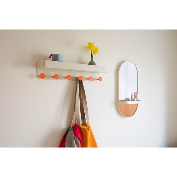 Oranžno stensko ogledalo s polico Remember Taupe-image-1