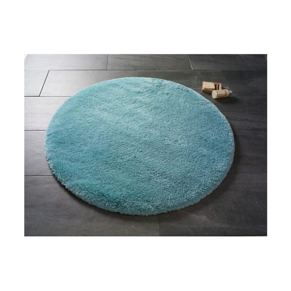 Svetlo modra okrogla kopalniška preproga Confetti Miami, ⌀ 100 cm