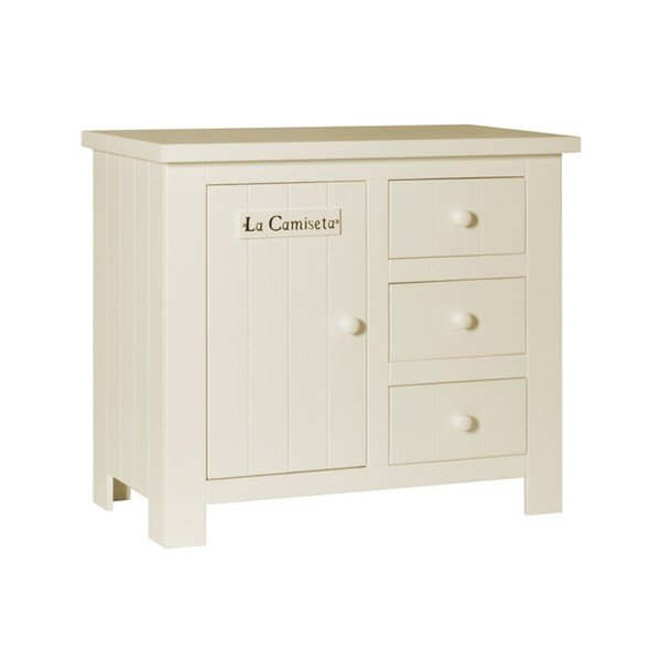 Kremasta komoda iz masivnega borovega lesa Pinio Barcelona