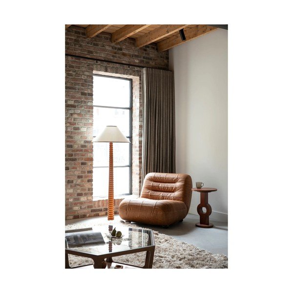 Usnjen fotelj v konjak rjavi barvi Wyatt – Dutchbone-image-1