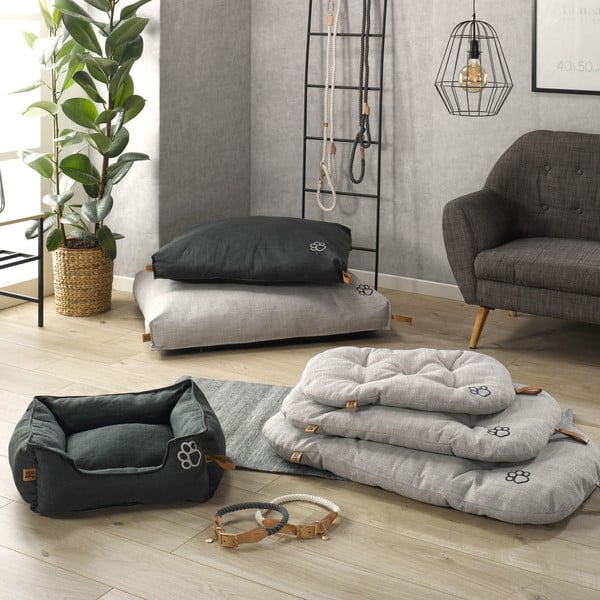 Temno sivo ležišče za pse 80x100 cm – Love Story-image-2