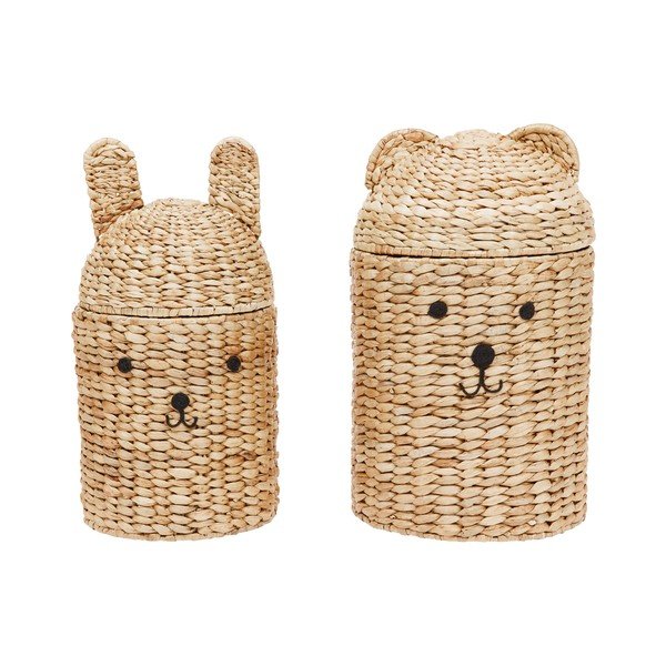 Otroške škatle za shranjevanje v kompletu 2 ks iz morske trave v naravni barvi ø 28,5x49,5 cm Bear & Rabbit – OYOY Mini