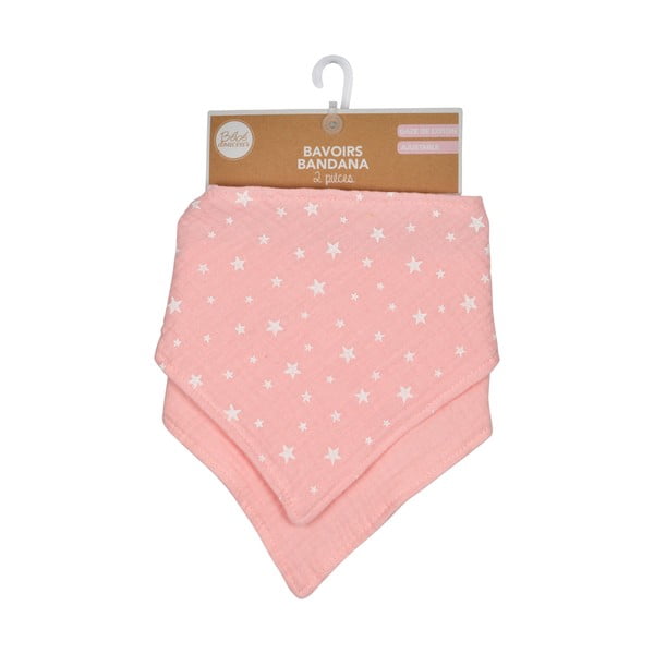 Rožnati slinčki iz muslina v kompletu 2 ks – Bébé Douceur-image-3