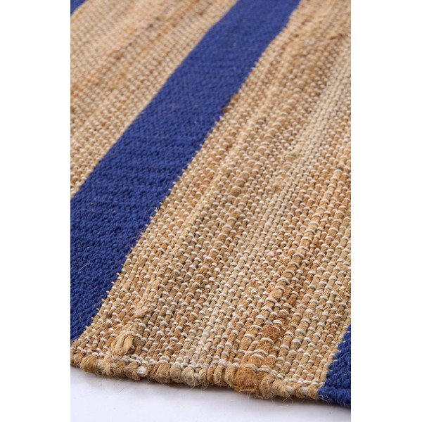 Modra/v naravni barvi ročno tkana preproga iz mešanice jute 160x230 cm Otti – Jotex-image-2