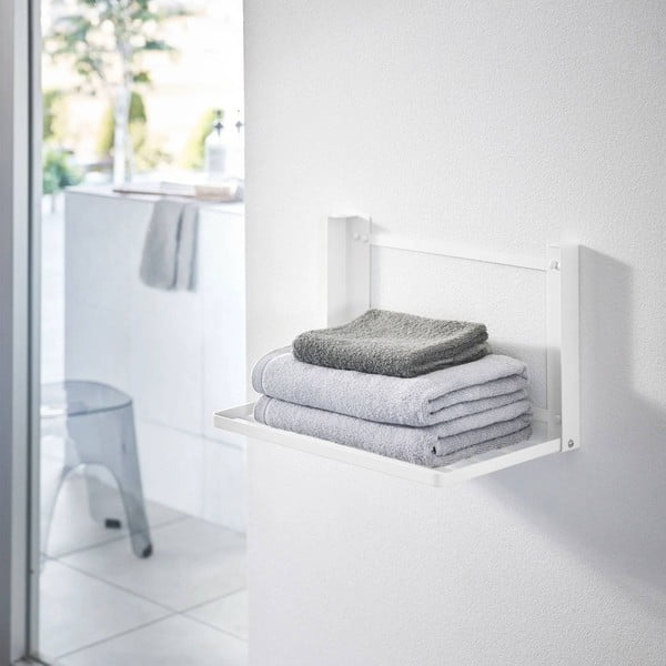 Mat bela jeklena stenska kopalniška polica Tower – YAMAZAKI-image-4