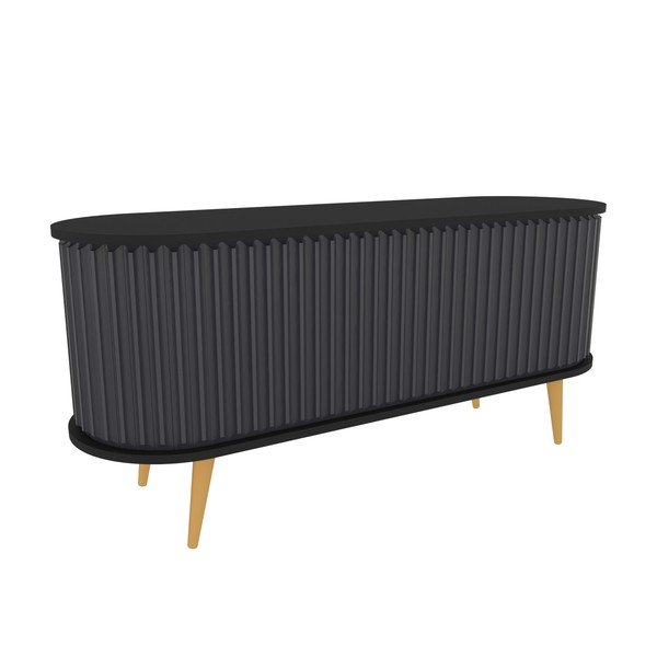 Črna/antracitno siva TV omarica 140x64 cm Stor – Kalune Design-image-2
