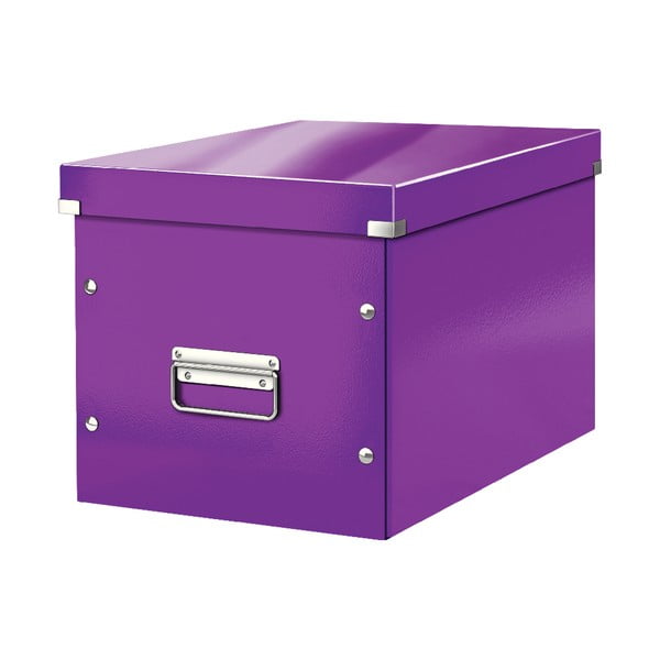 Vijolična kartonasta škatla za shranjevanje s pokrovom 32x36x31 cm Click&Store – Leitz