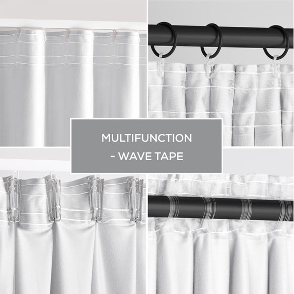 Bela žametna zavesa za delno zatemnitev 140x270 cm Pleat – Restilo-image-3