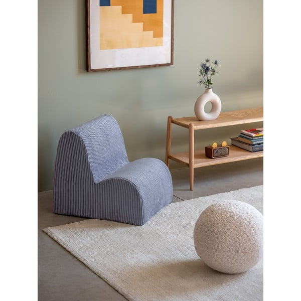 Moder otroški fotelj iz rebrastega žameta Cloud – Wigiwama-image-1