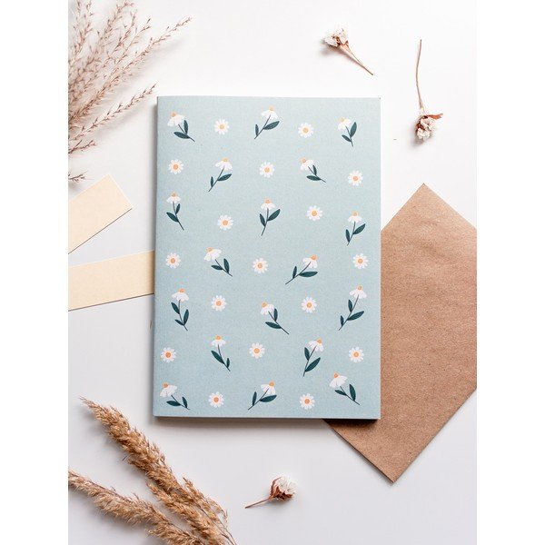 Zvezek A5 iz recikliranega papirja z motivom marjetic, 60 strani-image-1