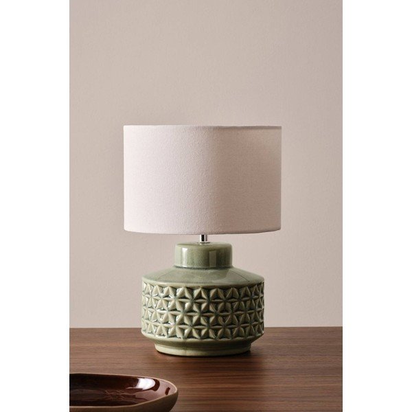 Siva/bež keramična namizna svetilka (višina 35 cm) Monica – Jotex-image-3