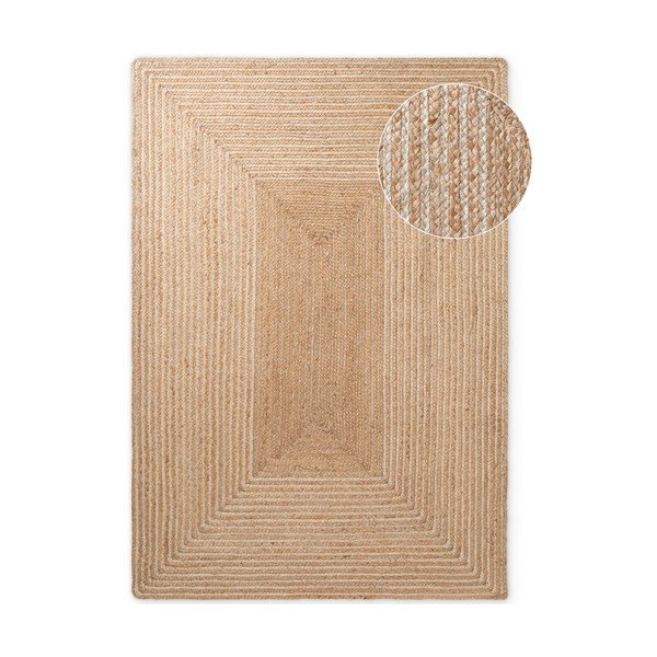 Obojestranska/ročno tkana preproga iz jute v naravni barvi/v svetli naravni barvi 200x300 cm Juno – Hanse Home