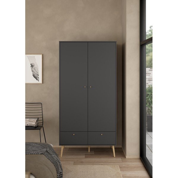 Antracitno siva garderobna omara 99x200 cm Bodo – Tvilum-image-1