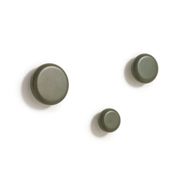 Prašno zeleni leseni stenski obešalniki v kompletu 3 ks Nadue – Kave Home