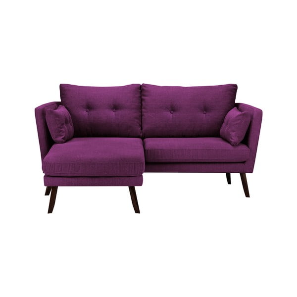 Vijolična trisedežna zofa Mazzini Sofas Elena, z ležalnikom v levem kotu-image-1