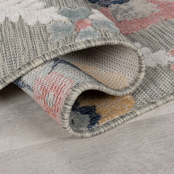 Siv zunanji tekač 230x80 cm Flora - Flair Rugs-image-3