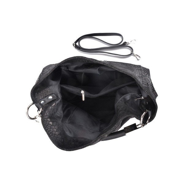 Črna usnjena torbica Carla Ferreri Druhno-image-1