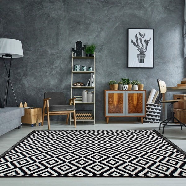 Črno-bela dvostranska preproga Helen, 120 x 180 cm-image-4