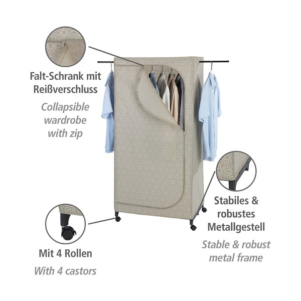 Bež tekstilna garderobna omara 75x160 cm Balance – Wenko-image-3