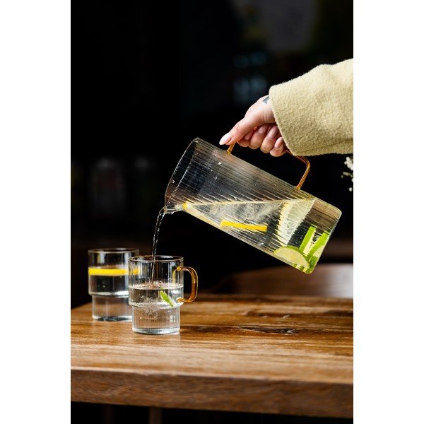 Rumene steklene skodelice v kompletu za kapučino 2 ks 350 ml Livio – Vialli Design-image-4