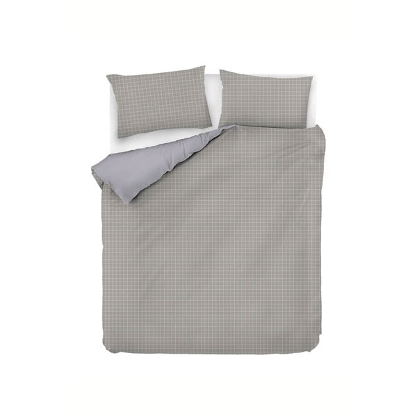Siva podaljšana bombažna posteljnina za zakonsko posteljo 200x220 cm Monte - Mijolnir