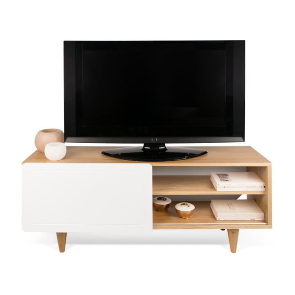 TV mizica v dekorju hrastovega lesa z belimi detajli TemaHome Nyla