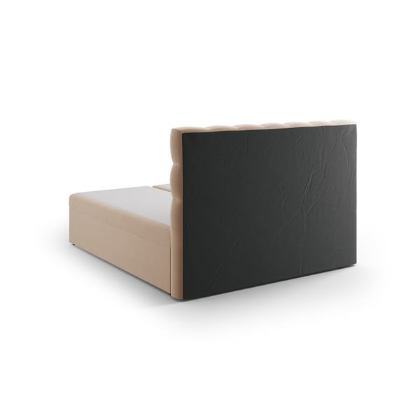 Svetlo rjava boxspring postelja s prostorom za shranjevanje 160x200 cm Bali – Cosmopolitan Design-image-3