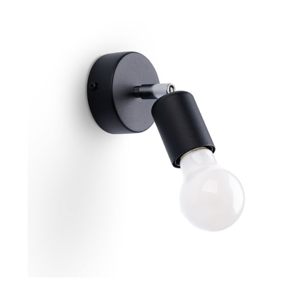 Črna stenska svetilka ø 6 cm Brando – Nice Lamps