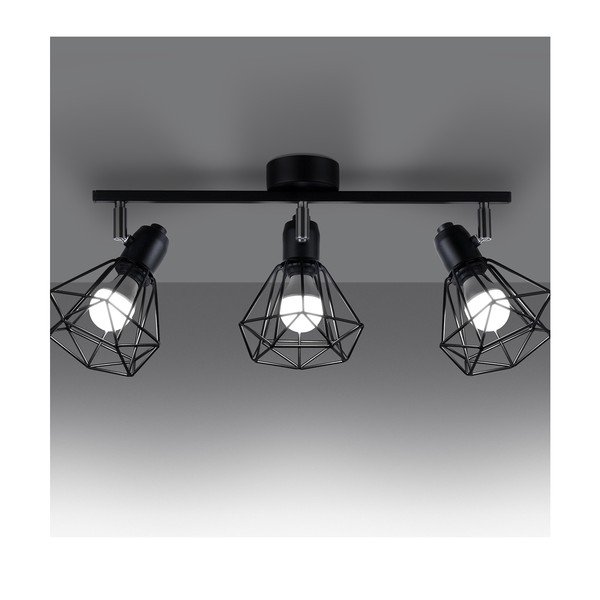 Črna stropna svetilka ø 10 cm Varpu – Sollux-image-1